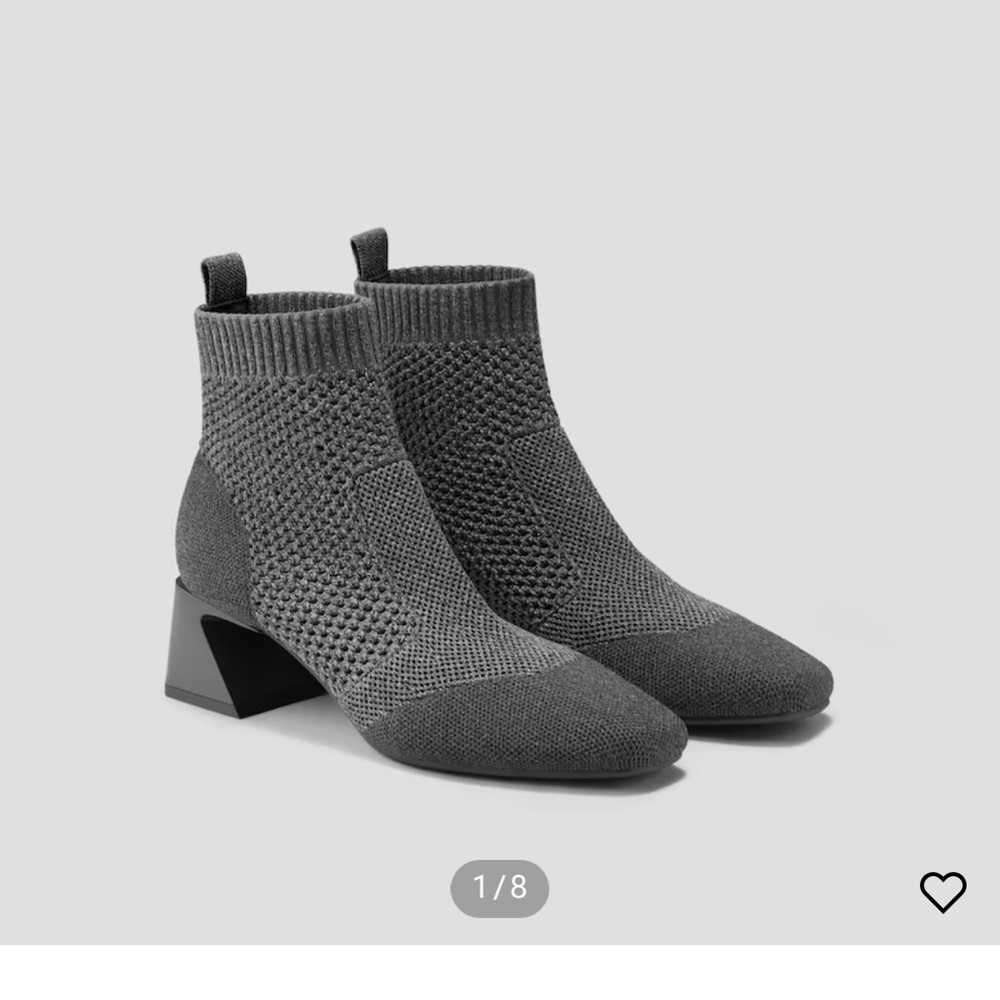 Vivaia Square-Toe Perforated Heeled Boots (Melissa) lava grey 39